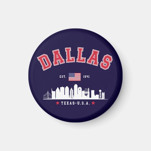 Dallas Skyline Heritage Magneet (Voorkant)