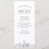 Dallas Skyline | Huwelijksevenement Diner Menu (Voorkant)
