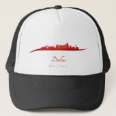 Dallas skyline in rood trucker pet (Voorkant)