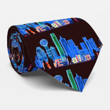 Dallas Skyline Mannen Stropdas