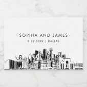 Dallas Skyline Mini Sparkling Wijnetiket (Enkel label)
