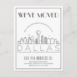 Dallas Skyline Modern Deco | Adres wijzigen Aankondigingskaart