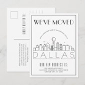Dallas Skyline Modern Deco | Adres wijzigen Aankondigingskaart (Voorkant / Achterkant)