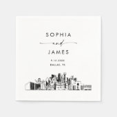 Dallas Skyline moderne bruiloft cocktail Servet (Voorkant)