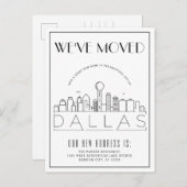 Dallas Skyline Moderne Deco | Adreswijziging Aankondigingskaart (Voorkant / Achterkant)