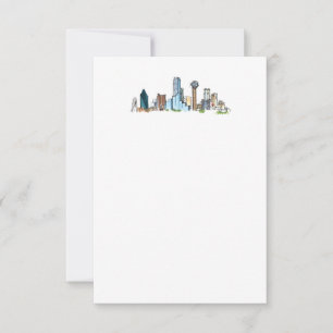 Dallas Skyline - Nota-kaart Bedankkaart