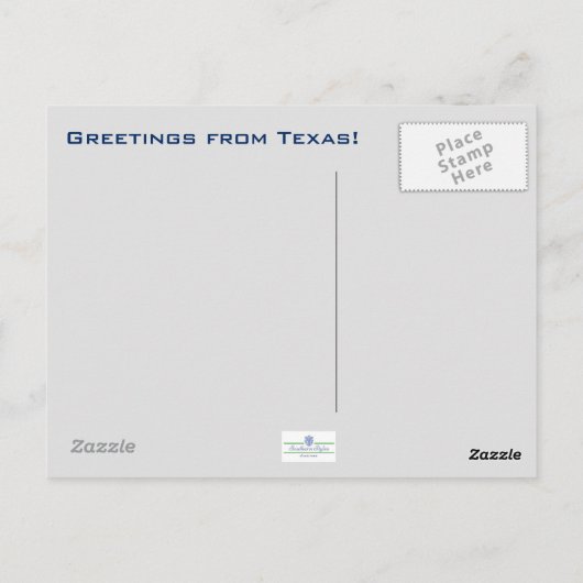 Dallas Skyline op het Briefkaart van Night (Achterkant)