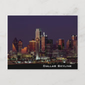 Dallas Skyline op het Briefkaart van Night (Voorkant)