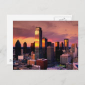 Dallas Skyline op zonsondergang Briefkaart (Voorkant / Achterkant)