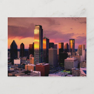 Dallas Skyline op zonsondergang Briefkaart