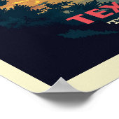 Dallas Skyline Retro Reizen Poster (Hoek)