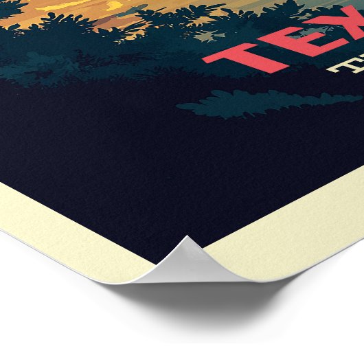 Dallas Skyline Retro Reizen Poster (Hoek)