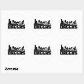 Dallas Skyline Ronde Sticker (Vel)