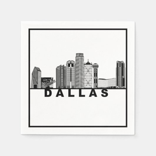 Dallas Skyline Silhouette Servet (Voorkant)