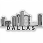 Dallas Skyline Silhouette  Sticker (Voorkant)