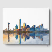 Dallas Skyline Watercolor Bruiloft Gastenboek (Achterkant)