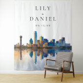 Dallas Skyline Wedding Photo Backdrop Wandkleed (In situ)