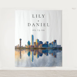 Dallas Skyline Wedding Photo Backdrop Wandkleed