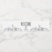 Dallas Skyline | Welkomstbericht Waterfles Etiket (Enkel label)