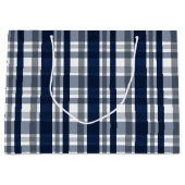 Dallas Sports Fan Navy Blue Silver Pset Striped Large Cadeautasje (Voorkant)