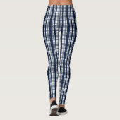 Dallas Sports Fan Navy Blue Silver Pset Striped Leggings (Achterkant)