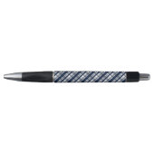 Dallas Sports Fan Navy Blue Silver Pset Striped Pen (Voorkant)