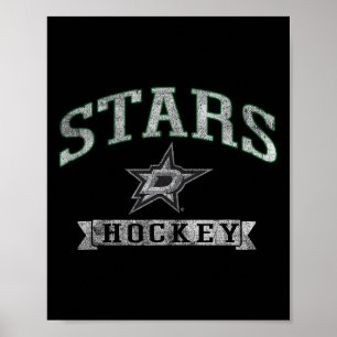 Dallas Stars Vintage Hockey Donkere Heather Offici Poster