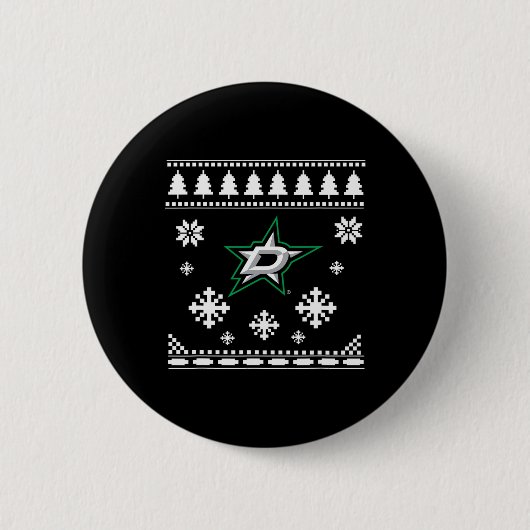Dallas Sterren Lelijke Kersttrui Vakantie Ronde Button 5,7 Cm (Voorkant)