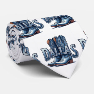 Dallas Tekst met Cowboy Boots Stropdas