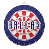 DALLAS Texan wit, zilver, rood en marineblauw Dartbord (Voorkant)