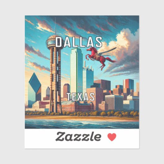 Dallas Texas 3 inch Vinyl Sticker (Vel)