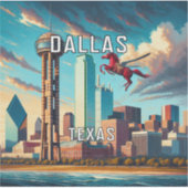 Dallas Texas 3 inch Vinyl Sticker (Voorkant)