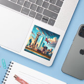 Dallas Texas 3 inch Vinyl Sticker (Laptop met iPhone)