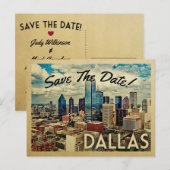 Dallas Texas bewaart de  datumskyline Aankondigingskaart (Voorkant / Achterkant)
