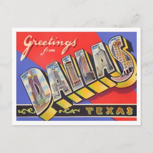 Dallas, Texas  Big Letters Briefkaart (Voorkant)