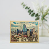 Dallas Texas Briefkaart Vintage Travel (Staand voorkant)