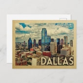 Dallas Texas Briefkaart Vintage Travel (Voorkant / Achterkant)