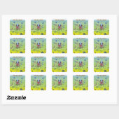 Dallas Texas Cartoon Map Vierkante Sticker (Vel)