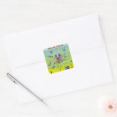 Dallas Texas Cartoon Map Vierkante Sticker (Envelop)