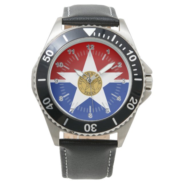 Dallas (Texas) City flag Watch Horloge (Voorkant)