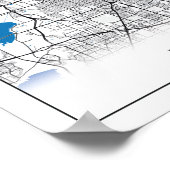 Dallas Texas City-reiskaart Poster (Hoek)