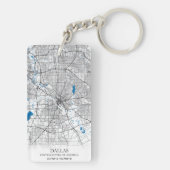 Dallas Texas City-reiskaart Sleutelhanger (achterkant)
