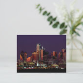 Dallas Texas City Skyline bij Night Blank Briefkaart (Staand voorkant)