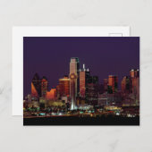 Dallas Texas City Skyline bij Night Blank Briefkaart (Voorkant / Achterkant)