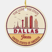 Dallas Texas City Skyline Emblem Keramisch Ornament (Achterkant)