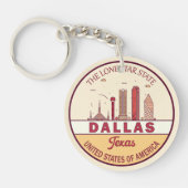 Dallas Texas City Skyline Emblem Sleutelhanger (Voorkant)