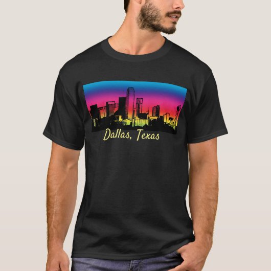 Dallas Texas City Skyline T-shirt (Voorkant)