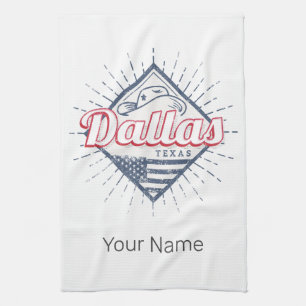 Dallas Texas City Verenigde Staten Vintage Verenig Theedoek
