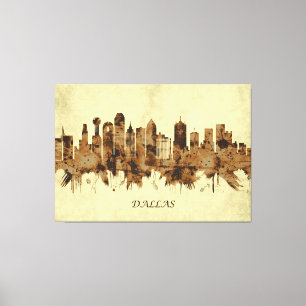 Dallas Texas Cityscape Canvas Afdruk