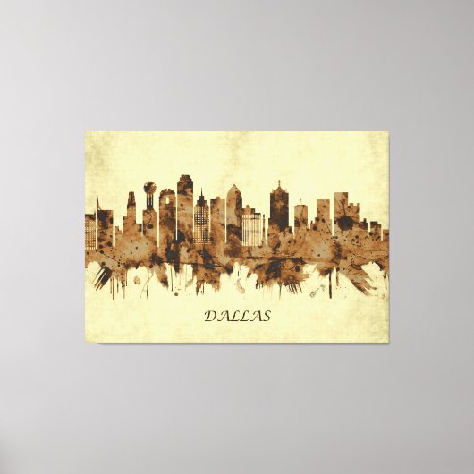 Dallas Texas Cityscape Canvas Afdruk (Voorkant)